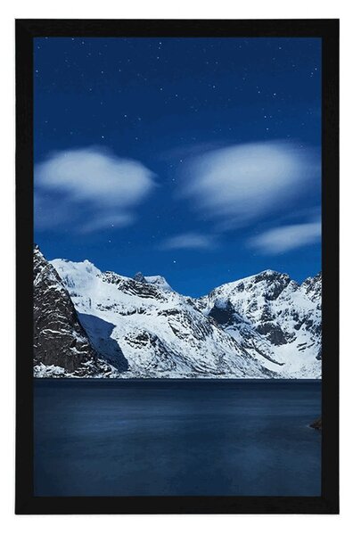 Plakát noční krajina v Norsku