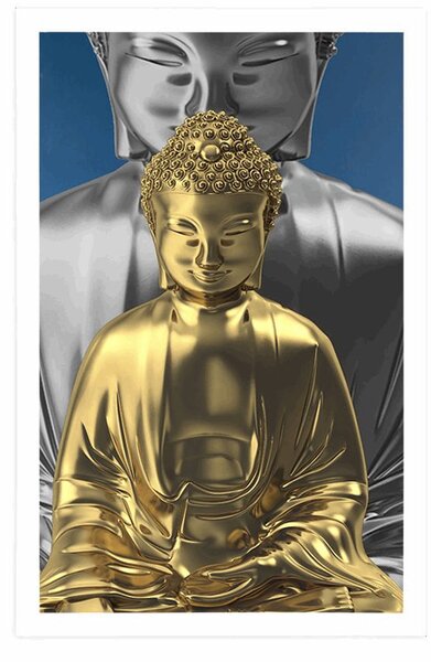 Plakát meditující Buddhové