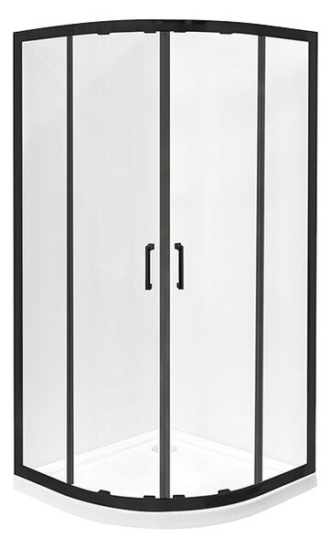 Besco Čtvrtkruhový sprchový kout MODERN BLACK HR 80x80 (90x90), výška 190 cm - bez vaničky Rozměry (cm): 80x80