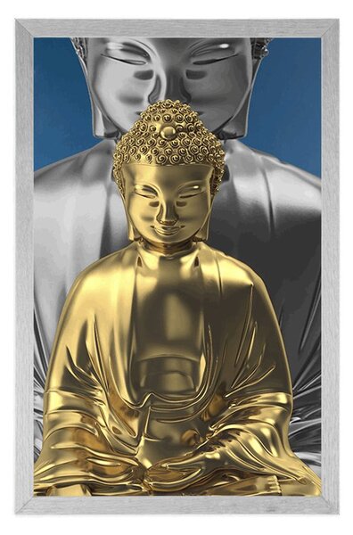 Plakát meditující Buddhové
