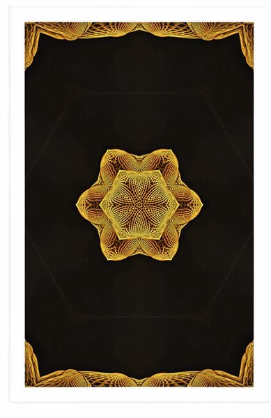 Plakát zajímavá zlatá Mandala