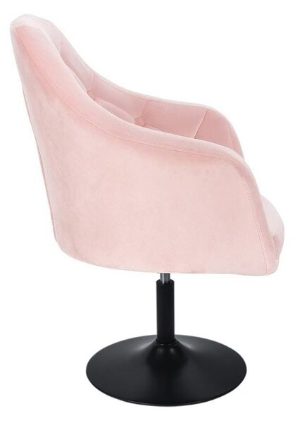 LuxuryForm DESIGN Křeslo ANDORA VELUR na černém talíři - světle růžové