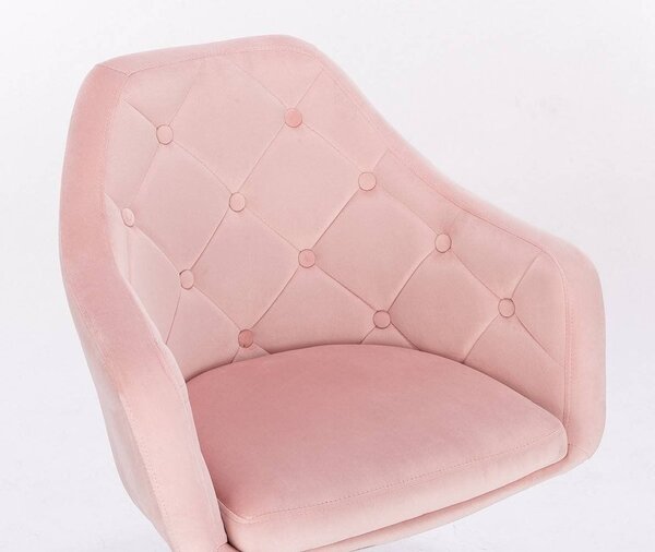LuxuryForm DESIGN Křeslo ANDORA VELUR na černém talíři - světle růžové
