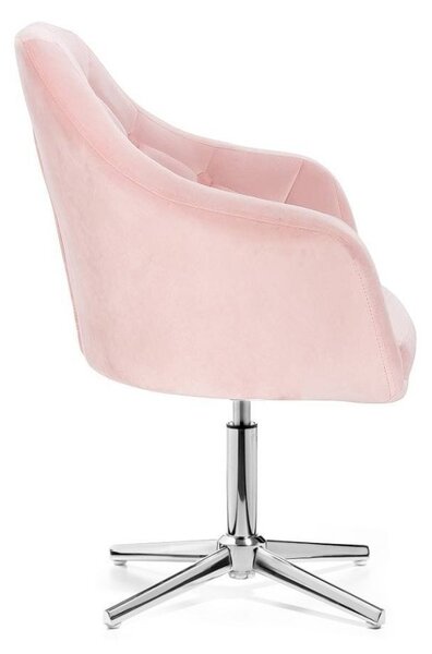 LuxuryForm DESIGN Křeslo ANDORA VELUR na stříbrném kříži - světle růžové