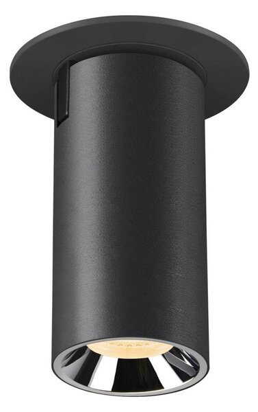 BIG WHITE SLV NUMINOS PROJECTOR S stropní zápustné svítidlo, 3000 K, 55d, válcové, černé/chrom 1006947