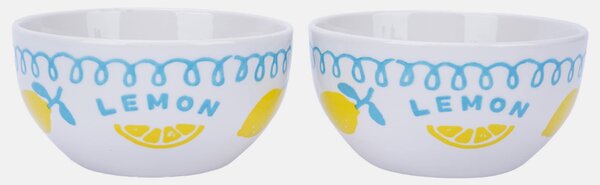 Sinsay - Keramické misky s motivem citronů 2 pack - modrá