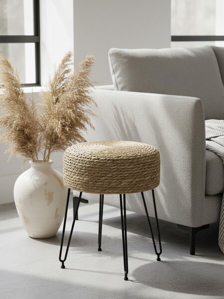 Sinsay - Pletená stolička s kovovými nohami - béžová