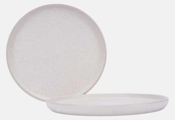 Sinsay - Sada plochých talířů s tečkovaným vzorem 2 pack - krémová