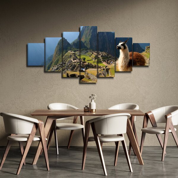 Obraz - Lama a Machu Picchu (210x100 cm)