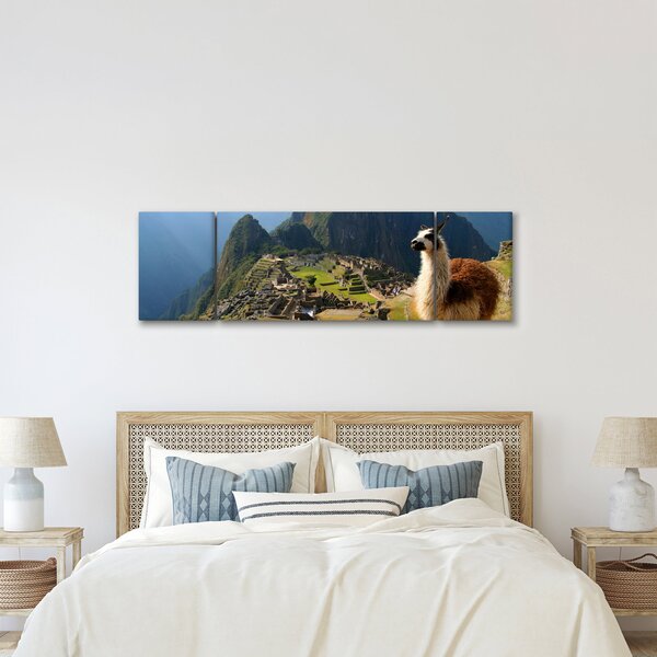 Obraz - Lama a Machu Picchu (170x50 cm)
