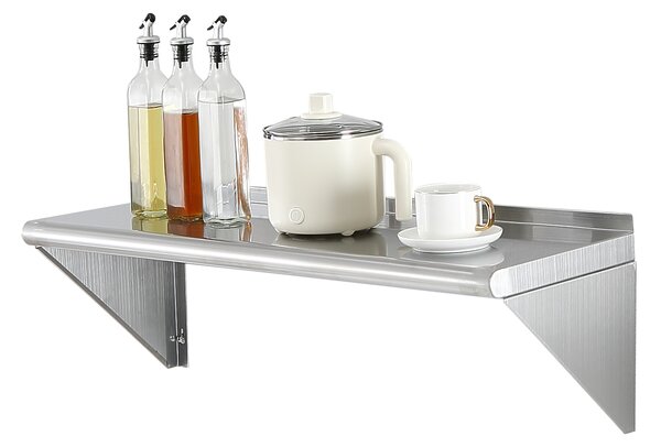 VEVOR 12" x 36" nerezová police, nástnná plovoucí police s dráky, nosnost 250 liber, komerní regály, robustní úloné police pro restaurace, kuchyn, bary, domácnosti a hotely