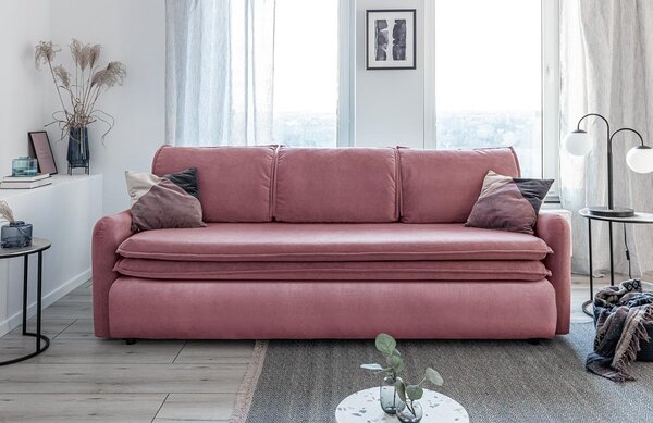 -25 % Dny MOMENTI– Miuform Sametová rozkládací pohovka Tender Eddie 214 cm