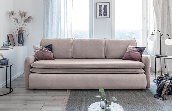 -25 % Dny MOMENTI– Miuform Sametová rozkládací pohovka Tender Eddie 214 cm
