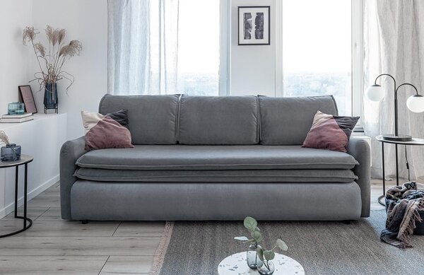-25 % Dny MOMENTI– Miuform Sametová rozkládací pohovka Tender Eddie 214 cm