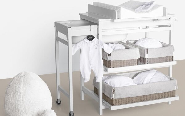 -25 % Dny MOMENTI– Bílá prošívaná přebalovací podložka Quax Quilted 67 x 44 cm