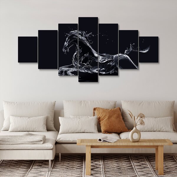 Obraz - Kůň a voda (210x100 cm)