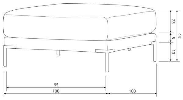 -25 % Dny MOMENTI– WOOOD Tmavě hnědá látková podnožka Coulee 100 x 100 cm