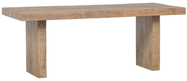 Hoorns Hnědý masivní jídelní stůl Kalbon 220 x 90 cm
