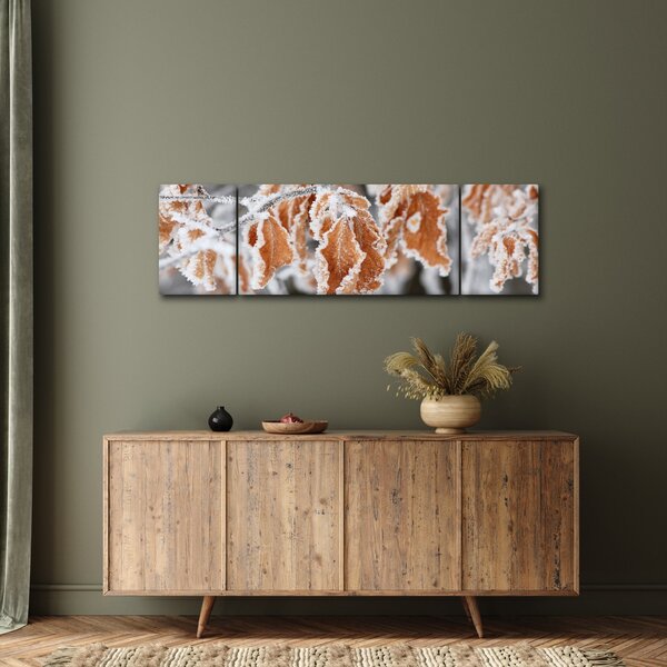 Obraz - Zmrzlé listy (170x50 cm)