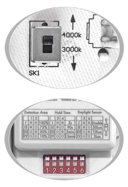 Ecolite LED stropní svítidlo HF pohybový senzor 15W CCT 1650lm IP65 bílá WMAT300/HF-15W/BI