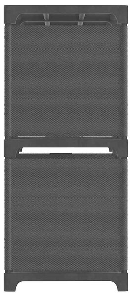 Výstavní police se 4 přihrádkami černá 69 x 30 x 72,5 cm textil 322598