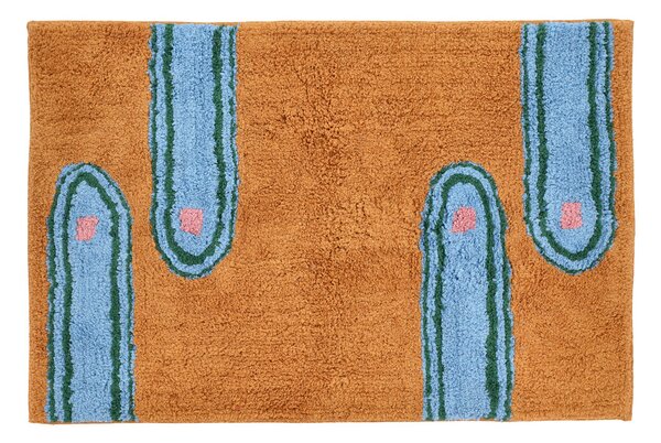 Villa Collection Všívaný kobereček Styles 60 x 90 cm Brown/Blue/Green/Rose