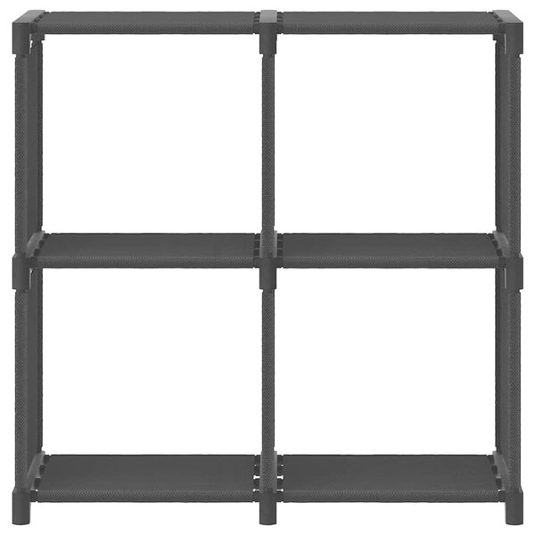 Výstavní police se 4 přihrádkami černá 69 x 30 x 72,5 cm textil 322598