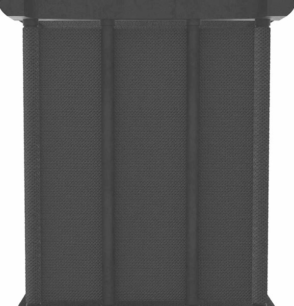 Výstavní police 6 přihrádek s boxy černá 103x30x72,5 cm textil 322607