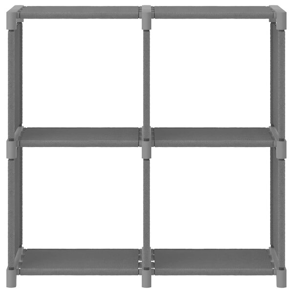 Výstavní police se 4 přihrádkami šedá 69x30x72,5 cm textil 322600