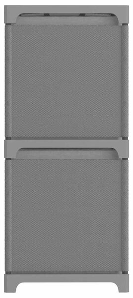 Výstavní police 5 přihrádek s boxy šedé 103x30x72,5 cm textil 322605