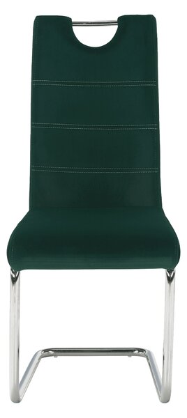 KONDELA Jídelní židle, smaragdová Velvet látka, ABIRA NEW