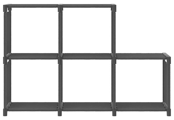 Výstavní police s 5 přihrádkami černá 103 x 30 x 72,5 cm textil 322602
