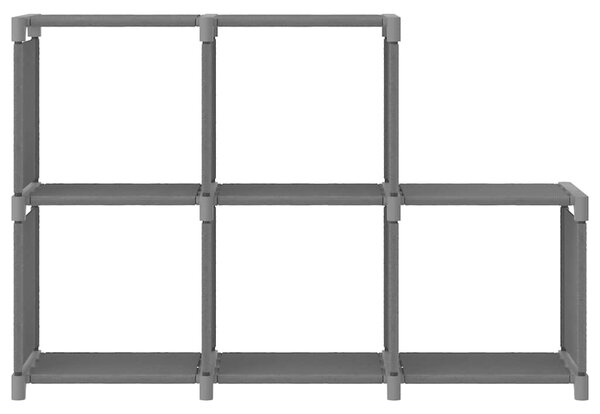 Výstavní police s 5 přihrádkami šedá 103 x 30 x 72,5 cm textil 322604