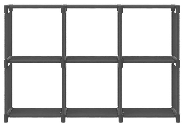 Výstavní police s 6 přihrádkami černá 103 x 30 x 72,5 cm textil 322606