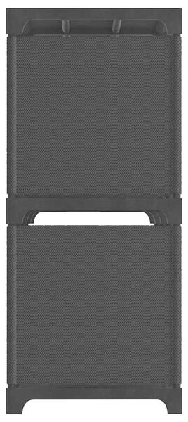 Výstavní police s 6 přihrádkami černá 103 x 30 x 72,5 cm textil 322606