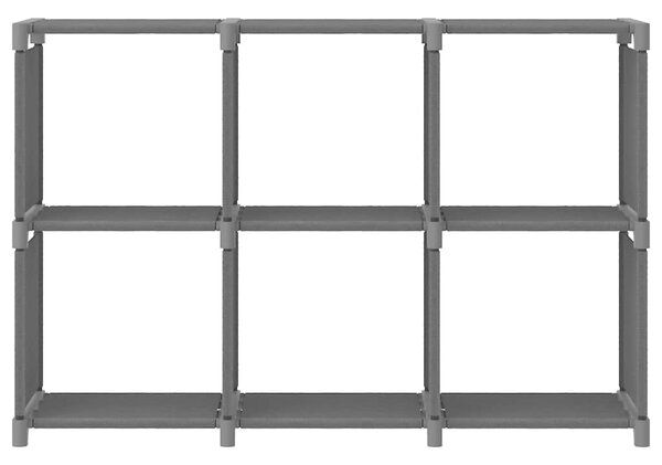 Výstavní police se 6 přihrádkami šedá 103 x 30 x 72,5 cm textil 322608