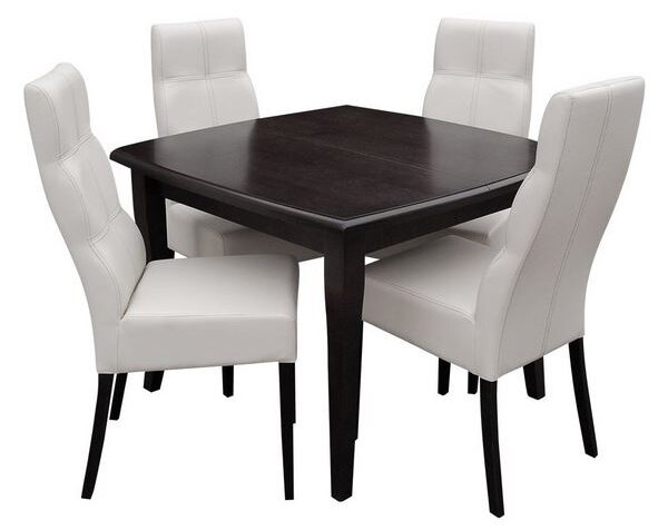 Jídelní set stůl a židle MOVILE 35 - wenge / bílá ekokůže