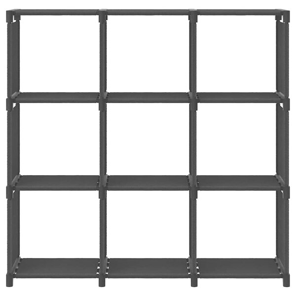 Výstavní police s 9 přihrádkami černá 103x30x107,5 cm textil 322610