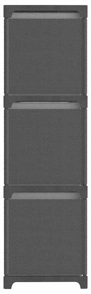 Výstavní police 9 přihrádek s boxy černá 103x30x107,5 cm textil 322611