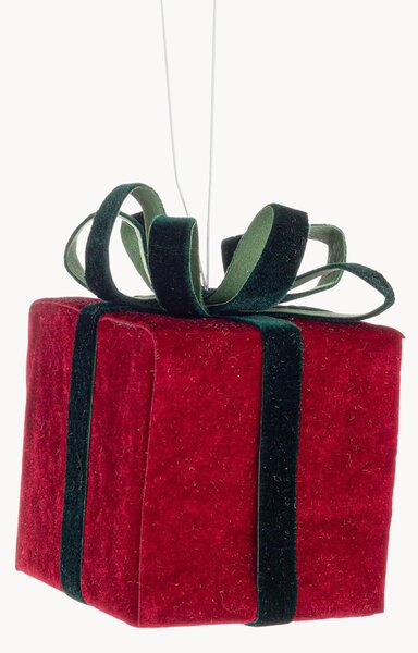 Sada vánočních dekorací se sametovým efektem Ertemios Gift, 6 dílů