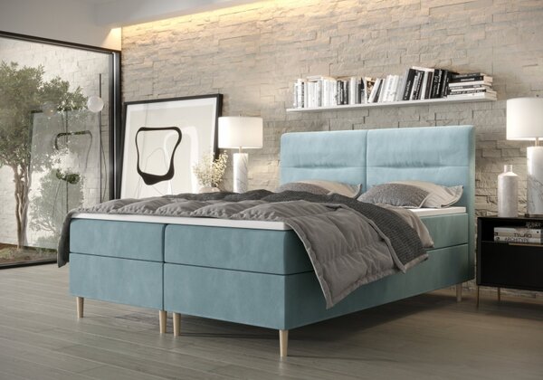 Americká manželská postel HENNI - 160x200, světle modrá