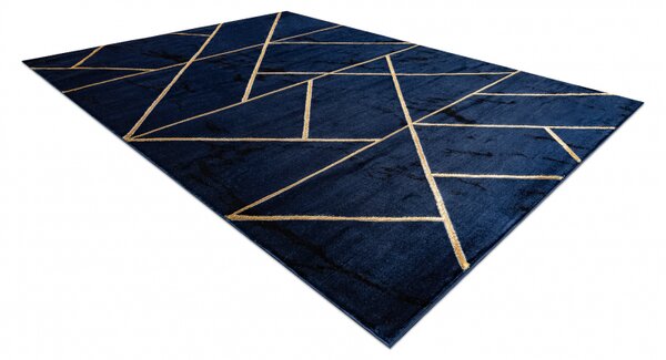 Makro Abra Kusový koberec EMERALD 1012 Luxusní geometrický moderní modrý zlatý Rozměr: 80x150 cm