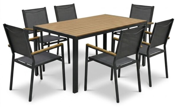 Vikio Zahradní jídelní set 150x90 pro 6 osob AZS155P-6 přírodní