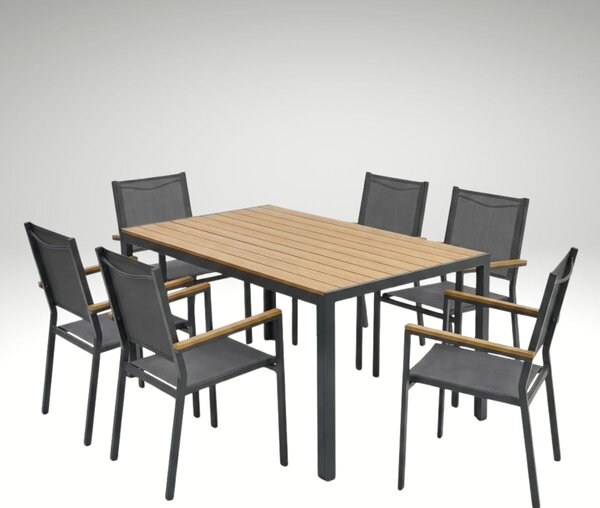 Vikio Zahradní jídelní set 150x90 pro 6 osob AZS155P-6 přírodní