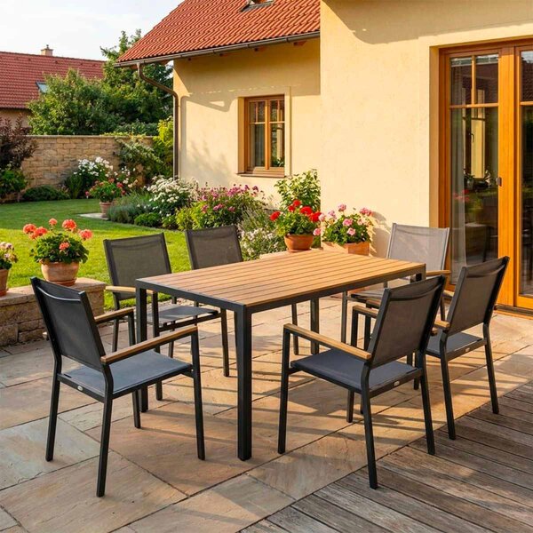 Vikio Zahradní jídelní set 150x90 pro 6 osob AZS155P-6 přírodní