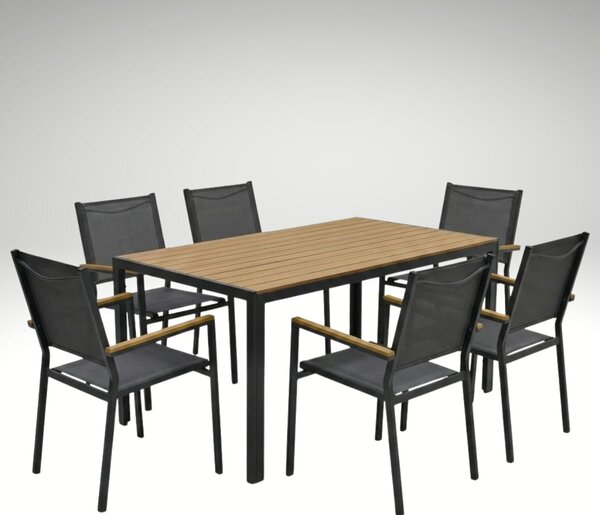Vikio Zahradní jídelní set 150x90 pro 6 osob AZS155P-6 přírodní