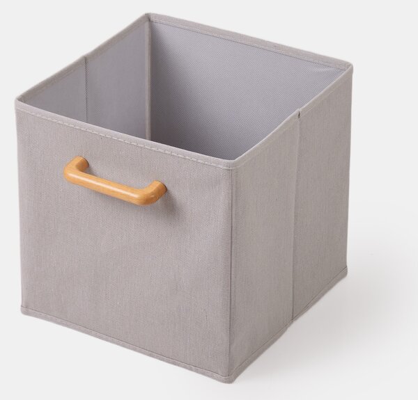 Sinsay - Skládací úložný box s dřevěnou rukojetí - šedá