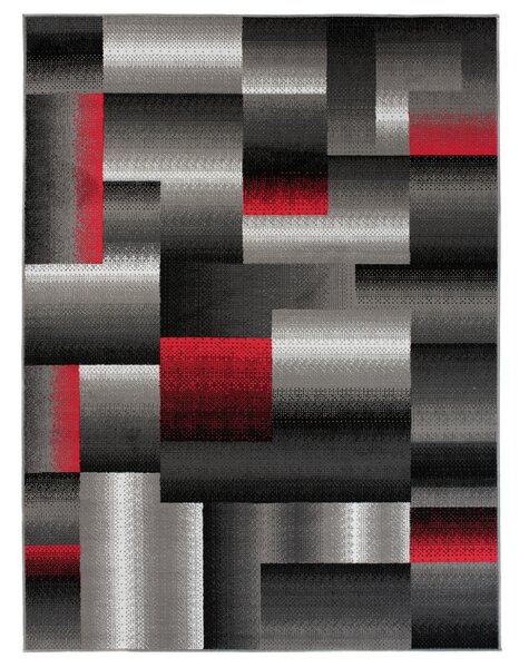 Makro Abra Kusový koberec moderní MAYA Z904E šedý červený Rozměr: 120x170 cm