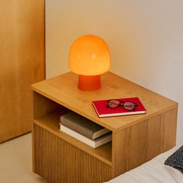 Oranžová skleněná stolní lampa Kave Home Reig