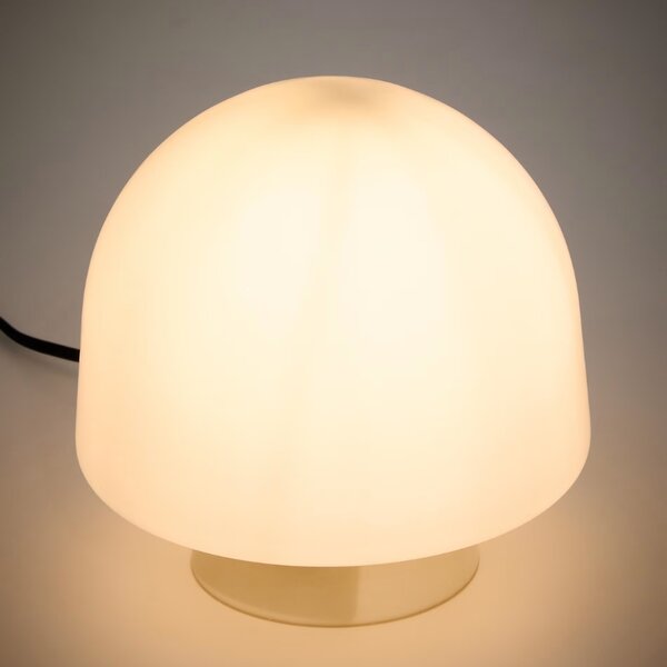 Šedá skleněná stolní lampa Kave Home Reig